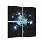 Olla 10381K4 Abstract Görsel Kare 4'lü Kanvas Tablo (Ölçü: 145X145)