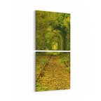 Olla 13903K2D Doğa / Manzara Görseli Kare 2'li Dikey Kanvas Tablo (Ölçü: 30X65)