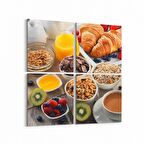 Olla 15279K4 Gıda Görseli Kare 4'lü Kanvas Tablo (Ölçü: 65X65)