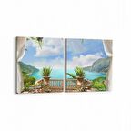 Olla 14157K2Y Doğa / Manzara Görseli Kare 2'li Yatay Kanvas Tablo (Ölçü: 105X50)