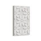 Olla 10450DD Beyaz Kabartma Görseli Dikey Dar Kanvas Tablo (Ölçü: 30X60)