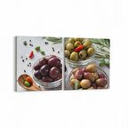 Olla 15153K2Y Gıda Görseli Kare 2'li Yatay Kanvas Tablo (Ölçü: 125X60)