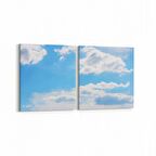 Olla 15489K2Y Gökyüzü Bulut Görseli Kare 2'li Yatay Kanvas Tablo (Ölçü: 125X60)