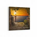 Olla 16091K Günbatımı Görseli Kare Kanvas Tablo (Ölçü: 25X25)