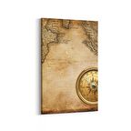 Olla 16214D Harita Görseli Dikey Kanvas Tablo (Ölçü: 60X90)