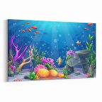 Olla 12146Y Akvaryum / Balık Görseli Yatay Kanvas Tablo (Ölçü: 45X30)
