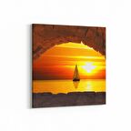 Olla 15897K Günbatımı Görseli Kare Kanvas Tablo (Ölçü: 60X60)