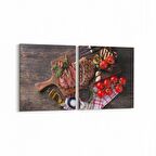 Olla 15284K2Y Gıda Görseli Kare 2'li Yatay Kanvas Tablo (Ölçü: 65X30)