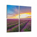 Olla 16094K4 Günbatımı Görseli Kare 4'lü Kanvas Tablo (Ölçü: 145X145)