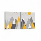 Olla 12708K2Y Çocuk Odası Görseli 2'li Yatay Kanvas Tablo (Ölçü: 105X50)