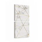 Olla 16736K2D Mermer Desen Görsel Kare 2'li Dikey Kanvas Tablo (Ölçü: 30X65)