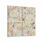 Olla 11632K4 Çiçek Görseli Kare 4'lü Kanvas Tablo (Ölçü: 125X125)