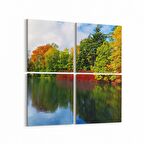 Olla 14273K4 Doğa / Manzara Görseli Kare 4'lü Kanvas Tablo (Ölçü: 145X145)