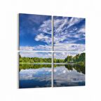 Olla 13585K4 Doğa / Manzara Görseli Kare 4'lü Kanvas Tablo (Ölçü: 145X145)