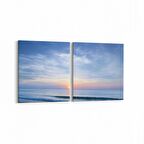 Olla 15941K2Y Günbatımı Görseli Kare 2'li Yatay Kanvas Tablo (Ölçü: 65X30)