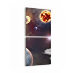 Olla 17619K2D Uzay Görseli Kare 2'li Dikey Kanvas Tablo (Ölçü: 30X65)