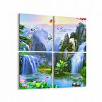 Olla 13577K4 Doğa / Manzara Görseli Kare 4'lü Kanvas Tablo (Ölçü: 105X105)