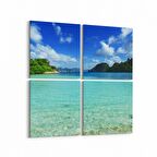 Olla 16594K4 Kumsal / Sahil Görseli Kare 4'lü Kanvas Tablo (Ölçü: 65X65)