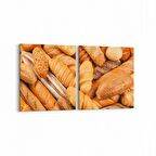 Olla 15050K2Y Gıda Görseli Kare 2'li Yatay Kanvas Tablo (Ölçü: 125X60)