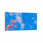 Olla 10576K2Y Ağaç Görseli Kare 2'li Yatay Kanvas Tablo (Ölçü: 145X70)