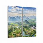 Olla 13901K4 Doğa / Manzara Görseli Kare 4'lü Kanvas Tablo (Ölçü: 145X145)