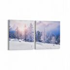 Olla 13758K2Y Doğa / Manzara Görseli Kare 2'li Yatay Kanvas Tablo (Ölçü: 85X40)