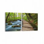Olla 13290K2Y Doğa / Manzara Görseli Kare 2'li Yatay Kanvas Tablo (Ölçü: 65X30)