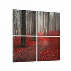 Olla 13355K4 Doğa / Manzara Görseli Kare 4'lü Kanvas Tablo (Ölçü: 145X145)