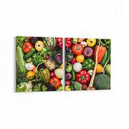 Olla 15022K2Y Gıda Görseli Kare 2'li Yatay Kanvas Tablo (Ölçü: 125X60)