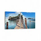 Olla 13302K2Y Doğa / Manzara Görseli Kare 2'li Yatay Kanvas Tablo (Ölçü: 145X70)