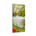 Olla 13806K2D Doğa / Manzara Görseli Kare 2'li Dikey Kanvas Tablo (Ölçü: 30X65)