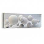 Olla 10457YI Beyaz Kabartma Görseli Yatay İnce Kanvas Tablo (Ölçü: 90X30)