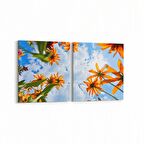 Olla 10630K2Y Ağaç Görseli Kare 2'li Yatay Kanvas Tablo (Ölçü: 145X70)