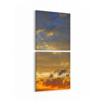 Olla 15919K2D Günbatımı Görseli Kare 2'li Dikey Kanvas Tablo (Ölçü: 30X65)