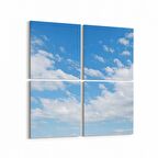 Olla 15413K4 Gökyüzü Bulut Görseli Kare 4'lü Kanvas Tablo (Ölçü: 105X105)