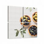 Olla 15266K4 Gıda Görseli Kare 4'lü Kanvas Tablo (Ölçü: 65X65)