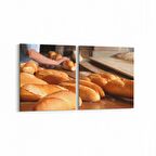 Olla 15100K2Y Gıda Görseli Kare 2'li Yatay Kanvas Tablo (Ölçü: 65X30)