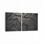 Olla 10041K2Y Abstract 3 Boyut Görsel Kare 2'li Yatay Kanvas Tablo (Ölçü: 125X60)