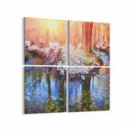 Olla 13823K4 Doğa / Manzara Görseli Kare 4'lü Kanvas Tablo (Ölçü: 145X145)