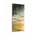 Olla 16047K2D Günbatımı Görseli Kare 2'li Dikey Kanvas Tablo (Ölçü: 30X65)