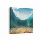 Olla 16419K Kumsal / Sahil Görseli Kare Kanvas Tablo (Ölçü: 100X100)
