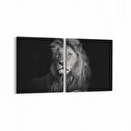 Olla 12552K2Y Hayvanlar Alemi Görseli Kare 2'li Yatay Kanvas Tablo (Ölçü: 85X40)