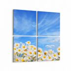 Olla 11000K4 Ağaç Görseli Kare 4'lü Kanvas Tablo (Ölçü: 145X145)