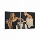 Olla 16303K2Y Kuaför / Berber Görseli Kare 2'li Yatay Kanvas Tablo (Ölçü: 145X70)