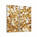 Olla 10089K4 Abstract Görsel Kare 4'lü Kanvas Tablo (Ölçü: 145X145)