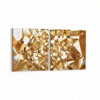 Olla 10089K2Y Abstract Görsel Kare 2'li Yatay Kanvas Tablo (Ölçü: 125X60)