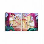 Olla 12783K2Y Çocuk Odası Görseli 2'li Yatay Kanvas Tablo (Ölçü: 145X70)