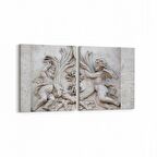 Olla 16284K2Y Heykel / Sanat Görseli Kare 2'li Yatay Kanvas Tablo (Ölçü: 125X60)