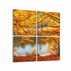 Olla 14409K4 Doğa / Manzara Görseli Kare 4'lü Kanvas Tablo (Ölçü: 145X145)