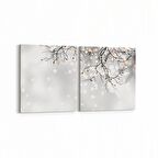 Olla 10810K2Y Ağaç Görseli Kare 2'li Yatay Kanvas Tablo (Ölçü: 125X60)
